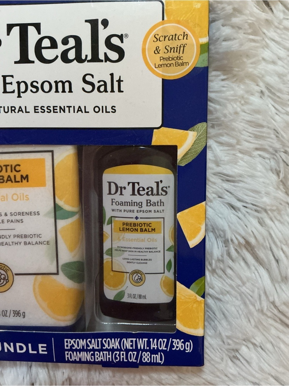 Dr Teal’s Pure Epsom Salt Prebiotic Lemon Balm Bathtime Bundle Gift Set NIB - Picture 4 of 9